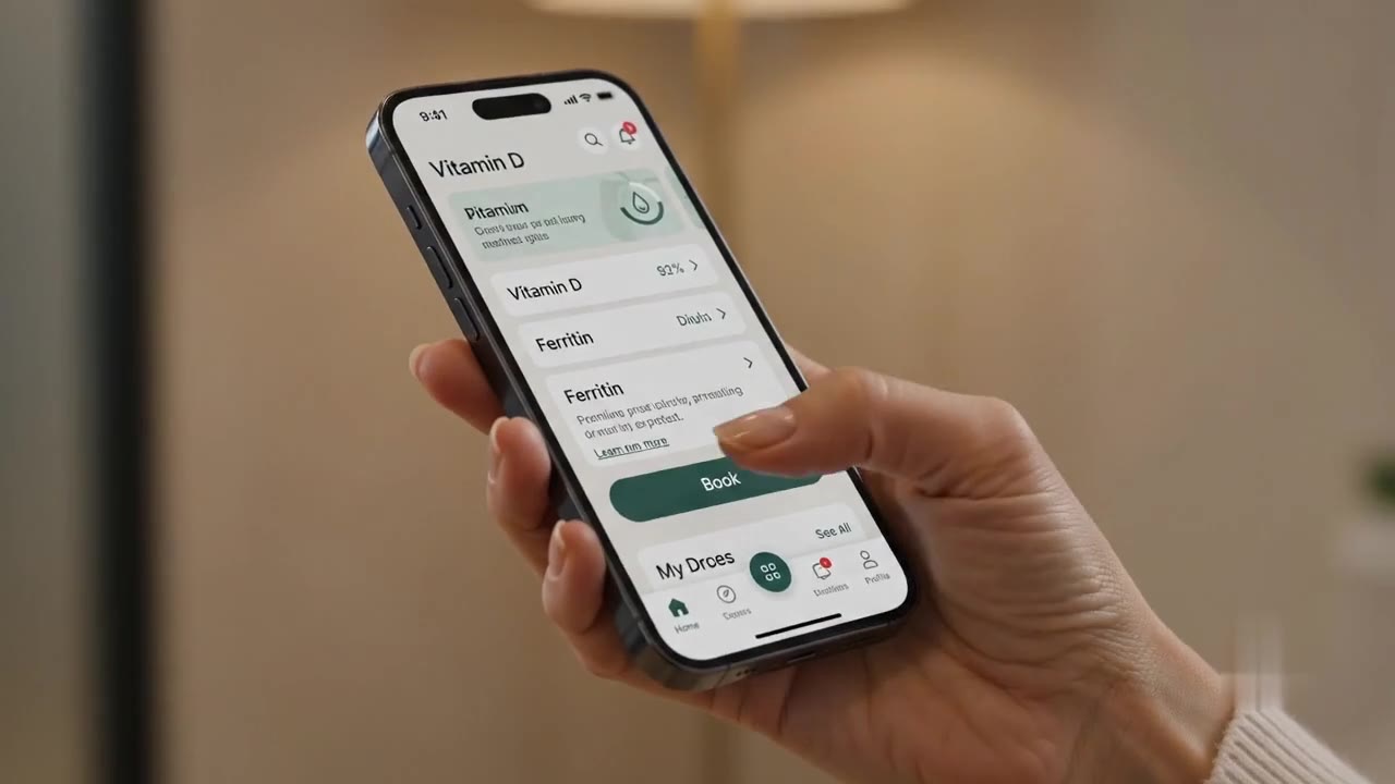 Customer choosing a Vitamin D wellness check on the Pamvita app.